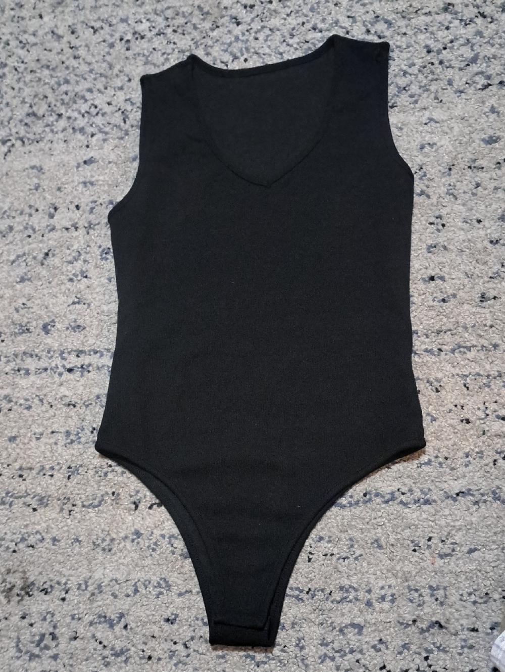 Source Unknown Black Sleeveless V-Neck Bodysuit